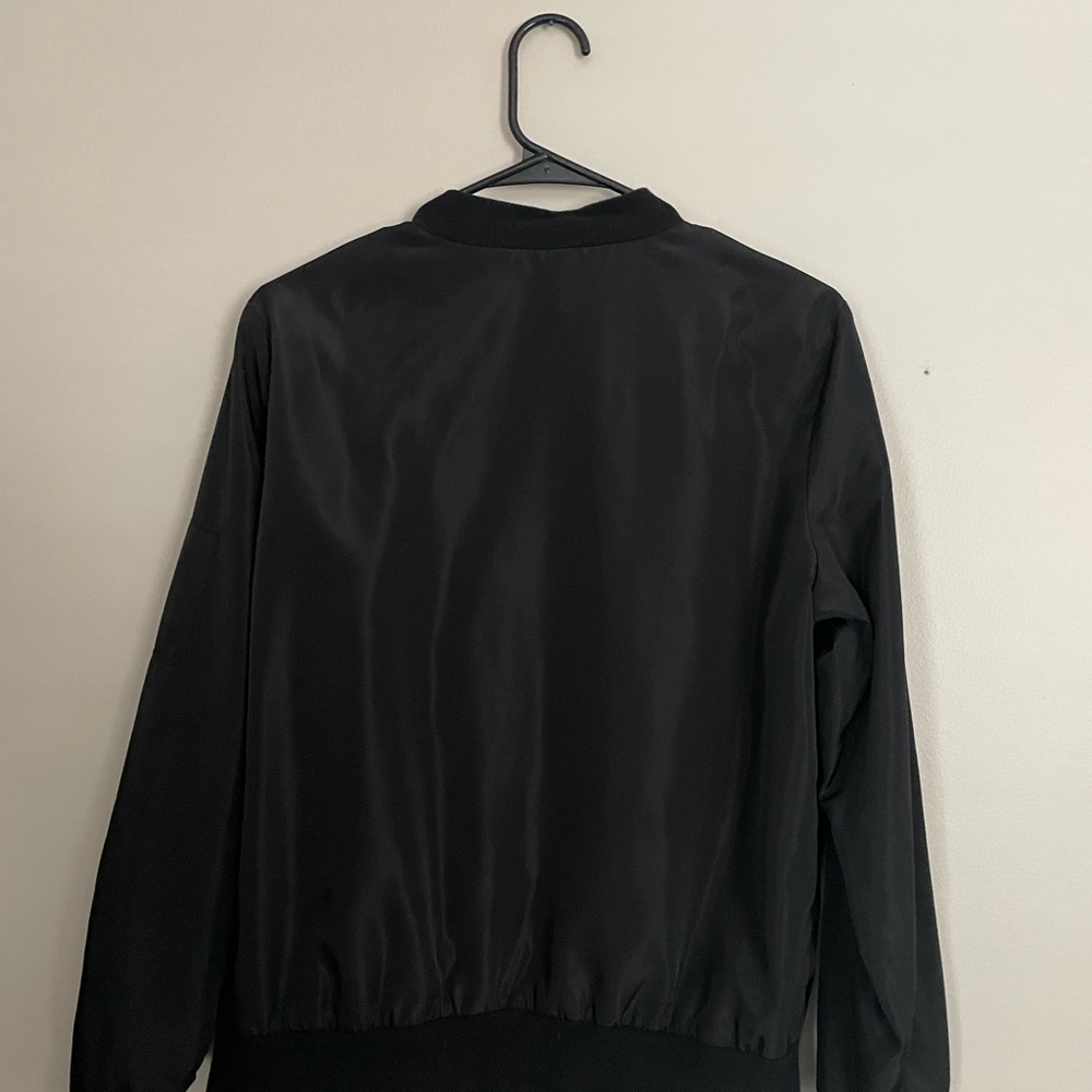 Men’s Classic Black Bomber Jacket - Picture 3 of 3